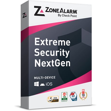 חבילת הגנה מלאה למחשב ZoneAlarm Extreme Security NextGen - 5 Devices - 2 Years