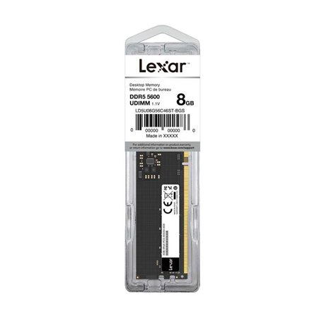 זיכרון למחשב נייח Lexar DIMM 8GB DDR5 5600Mhz 262pin CL46 1.1V Blister Pack LD5U08G56C46ST-BGS