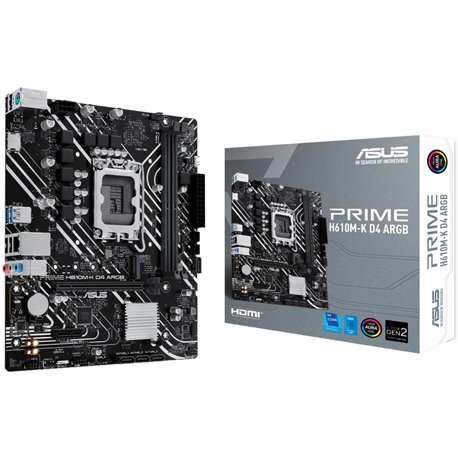 לוח אם Asus PRIME H610M-K D4 ARGB Intel H610 LGA 1700 micro ATX 90MB1HN0-M0EAY0