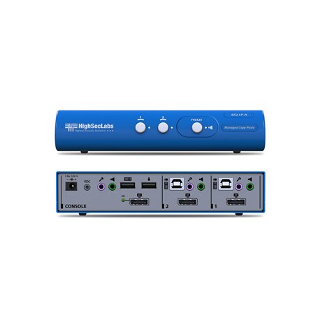 HSL SK21P-N Commercial SH KVM Switch 2-Port DisplayPort - DP-DP video + cables - CPN11411 