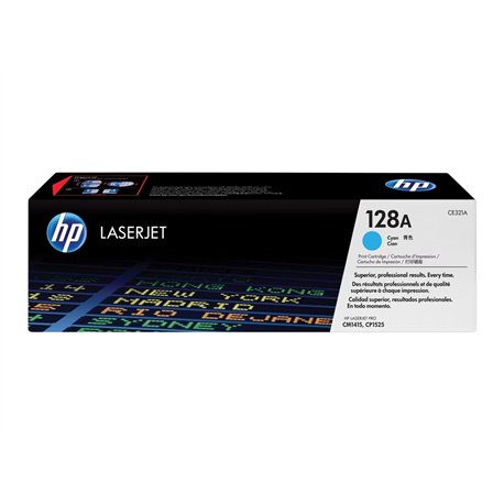 טונר מקורי למדפסת HP 128A Cyan Original LaserJet Toner Cartridge CE321A