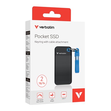 דיסק קשיח חיצוני Verbatim Pocket SSD USB 3.2 Gen 2 1TB Black/Blue 32191