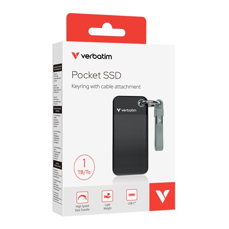 דיסק קשיח חיצוני Verbatim Pocket SSD USB 3.2 Gen 2 2TB Black/Grey 32194