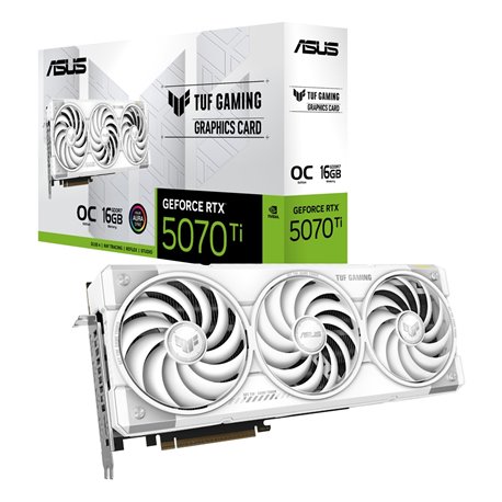 כרטיס מסך ASUS TUF Gaming GeForce RTX 5070 Ti 16GB GDDR7 White OC Edition - 90YV0MD3-M0NA00