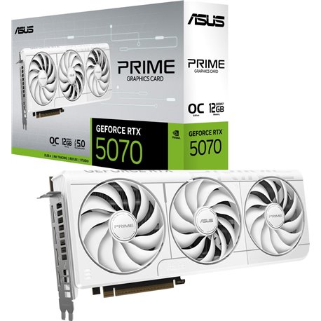 כרטיס מסך ASUS PRIME GeForce RTX 5070 12GB White OC Edition 12GB GDDR7 - 90YV0M19-M0NA00