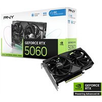 כרטיס מסך PNY GeForce RTX 5060 Dual Fan - 8GB GDDR7 - HDMI - 3x DP - VCG50608DFXPB1