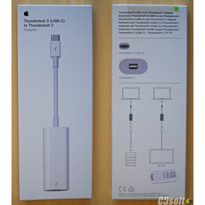 Apple Thunderbolt 3 To Thunderbolt 2 Adapter Mmel2zm A