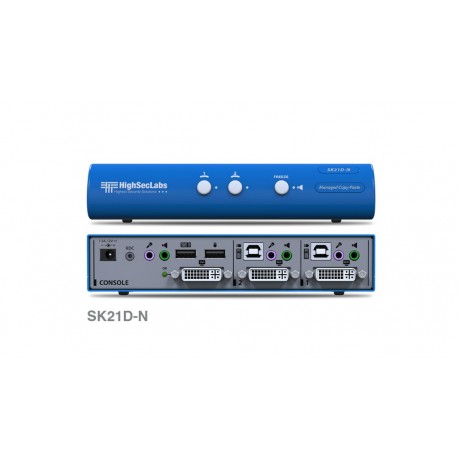 קופסת מיתוג High Sec Labs SK21D-N 2-Port DVI-I Video KVM switch CPN11178