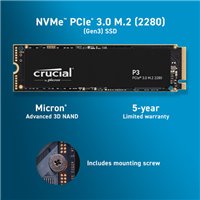 דיסק קשיח Crucial SSD 2000GB P3 M.2 3D NAND NVMe PCIe CT2000P3SSD8